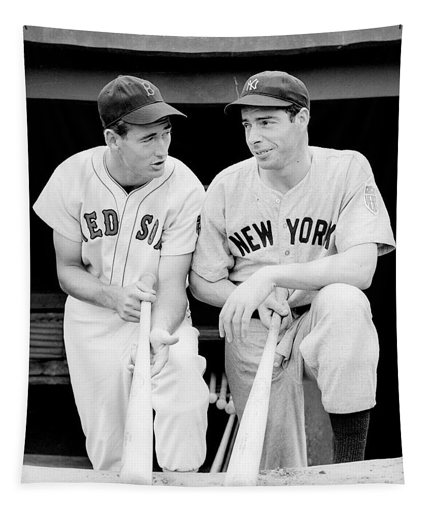 #faatoppicks Tapestry featuring the photograph Joe DiMaggio and Ted Williams by Gianfranco Weiss