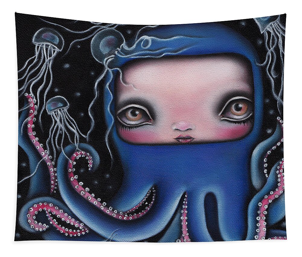 Octopus Tapestry featuring the painting Jolenta by Abril Andrade