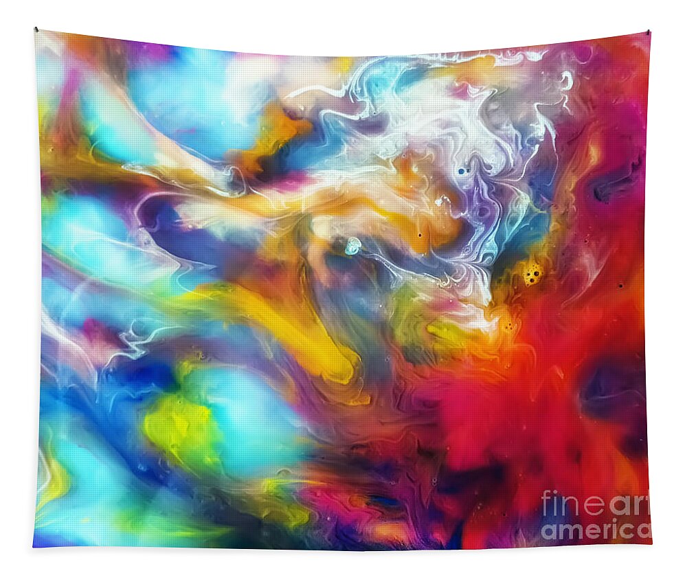 Watercolor Paintings Tapestry featuring the painting Joy watercolor abstraction painting by Justyna Jaszke JBJart