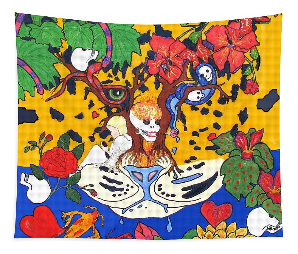 Fantasy Tapestry featuring the painting Jungle Fever by Stephanie Grant