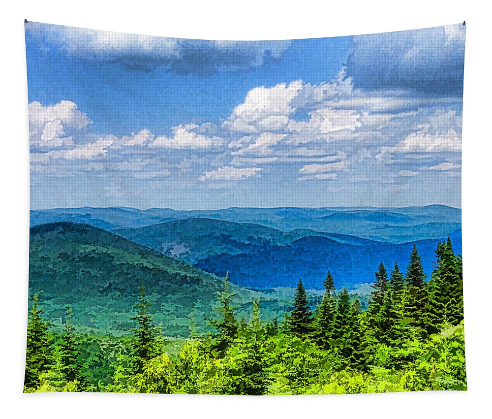 Georgia Mizuleva Tapestry featuring the digital art Just Breathe Deeply - Impressions of Mountains by Georgia Mizuleva