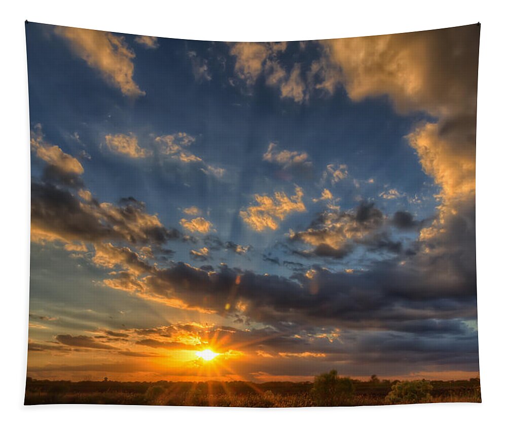 Sunset Tapestry featuring the photograph Just in Time by Tim Stanley