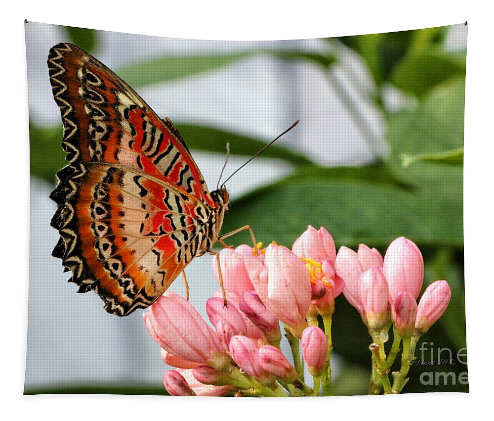 Butterfly Tapestry featuring the photograph Just Pink Butterfly by Shari Nees