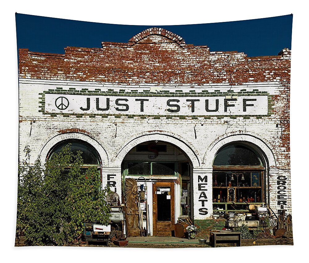 Americana Tapestry featuring the photograph Just Stuff Antique Store by Theodore Clutter