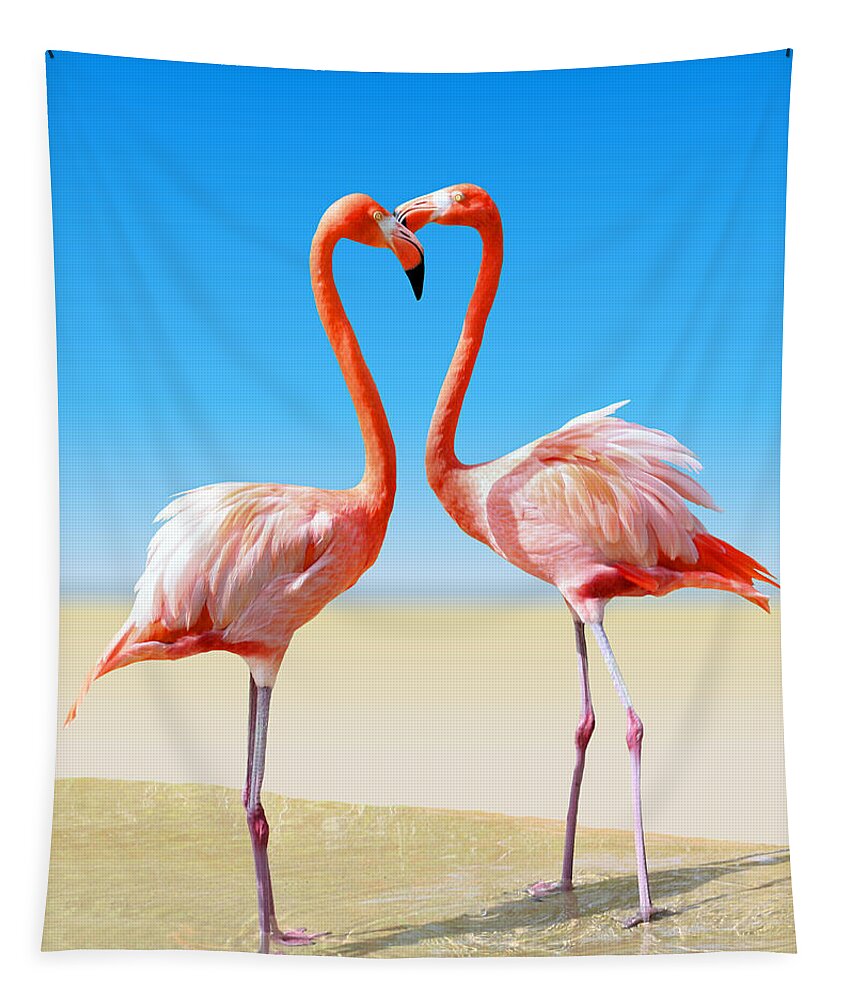 Flamingo Tapestry featuring the photograph Just We Two by Kristin Elmquist