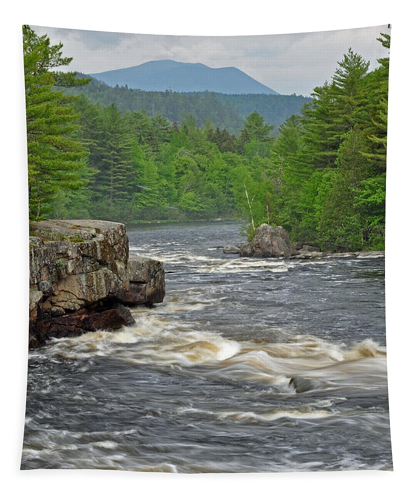 Crib Works Tapestry featuring the photograph Katahdin and Penobscot River by Glenn Gordon
