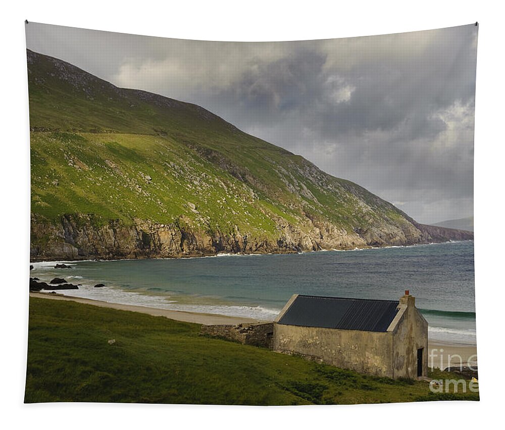 Achill Tapestry featuring the photograph Keem Strand, Achill Island, Ireland by John Shaw