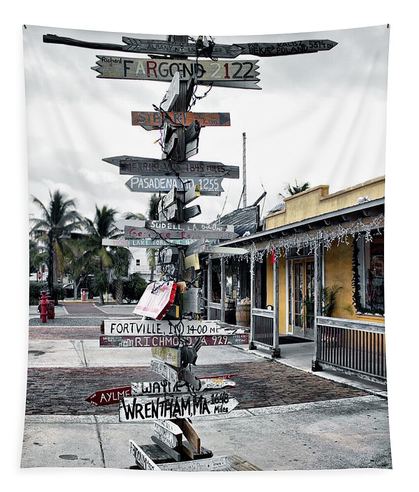 Key West Tapestry featuring the photograph Key West Wharf by Ellen Heaverlo