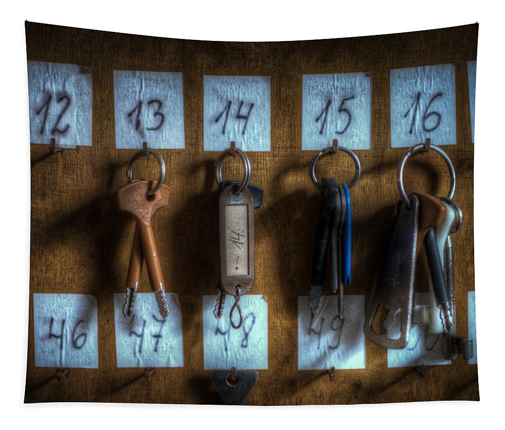 Urbex Tapestry featuring the digital art Keys by Nathan Wright