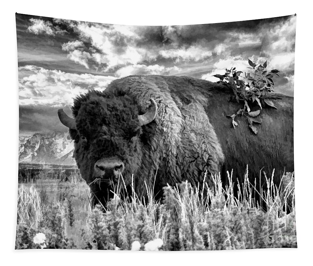 Tetons Tapestry featuring the photograph Monarch of the Plains by Jim Garrison