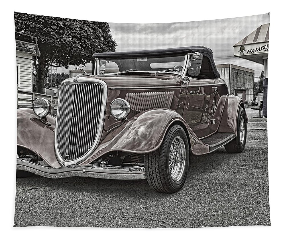 Black And White Tapestry featuring the photograph King of the Road II by Ron Roberts