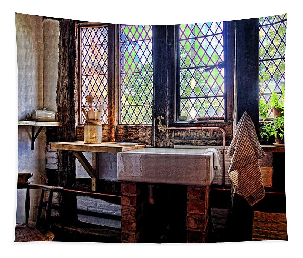 Kitchen Tapestry featuring the photograph Kitchen sink by Ron Harpham