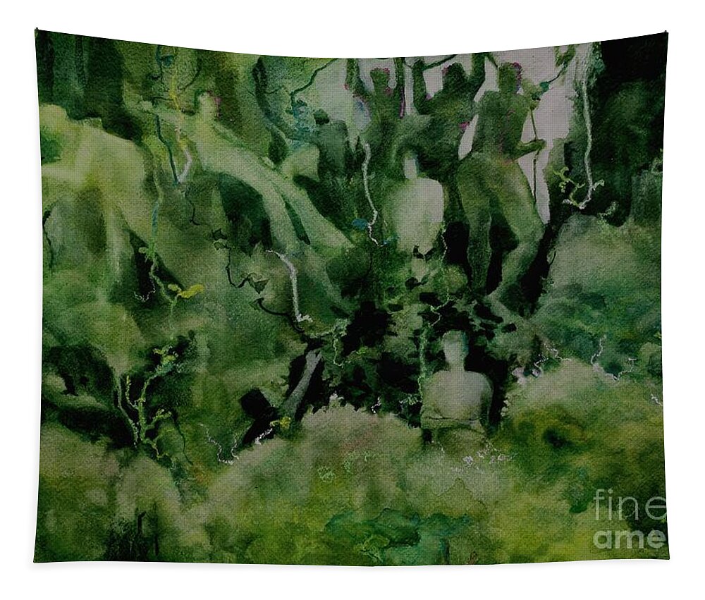 Forest Tapestry featuring the painting Kudzombies by Elizabeth Carr