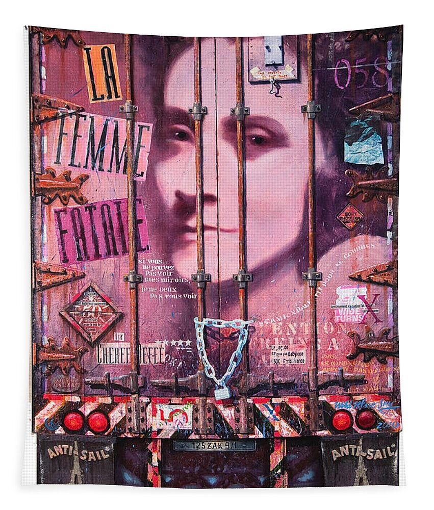 Truck Tapestry featuring the painting La Femme Fatale by Blue Sky