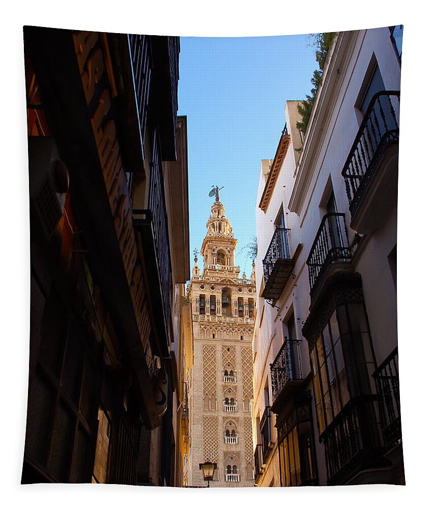 Seville Tapestry featuring the photograph La Giralda - Seville Spain #2 by AM FineArtPrints