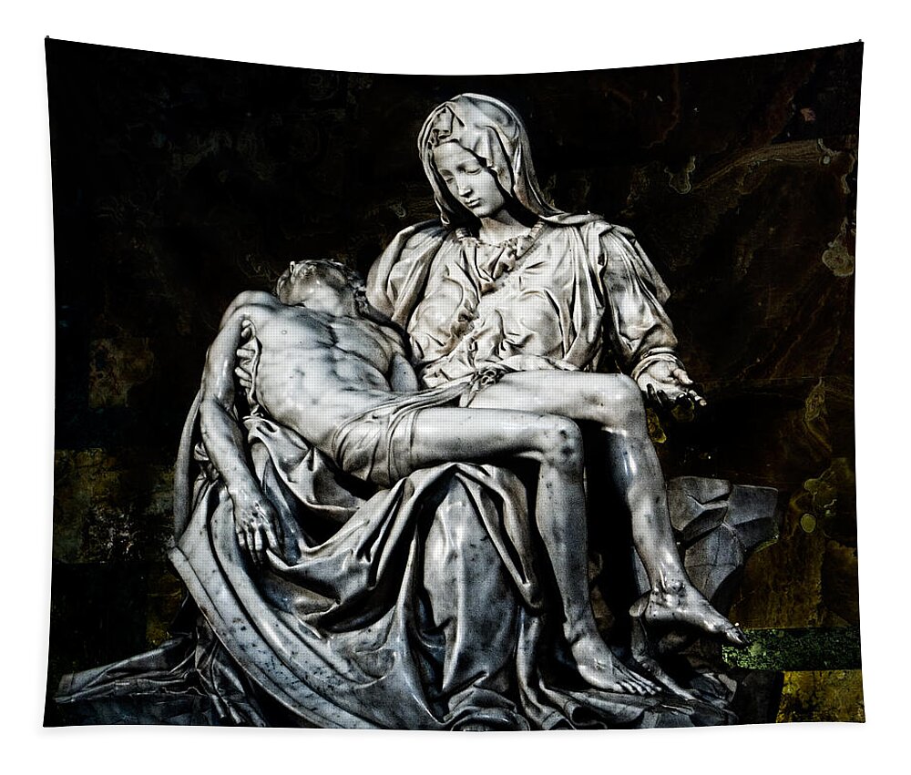 La Pieta Tapestry featuring the photograph La Pieta by Weston Westmoreland