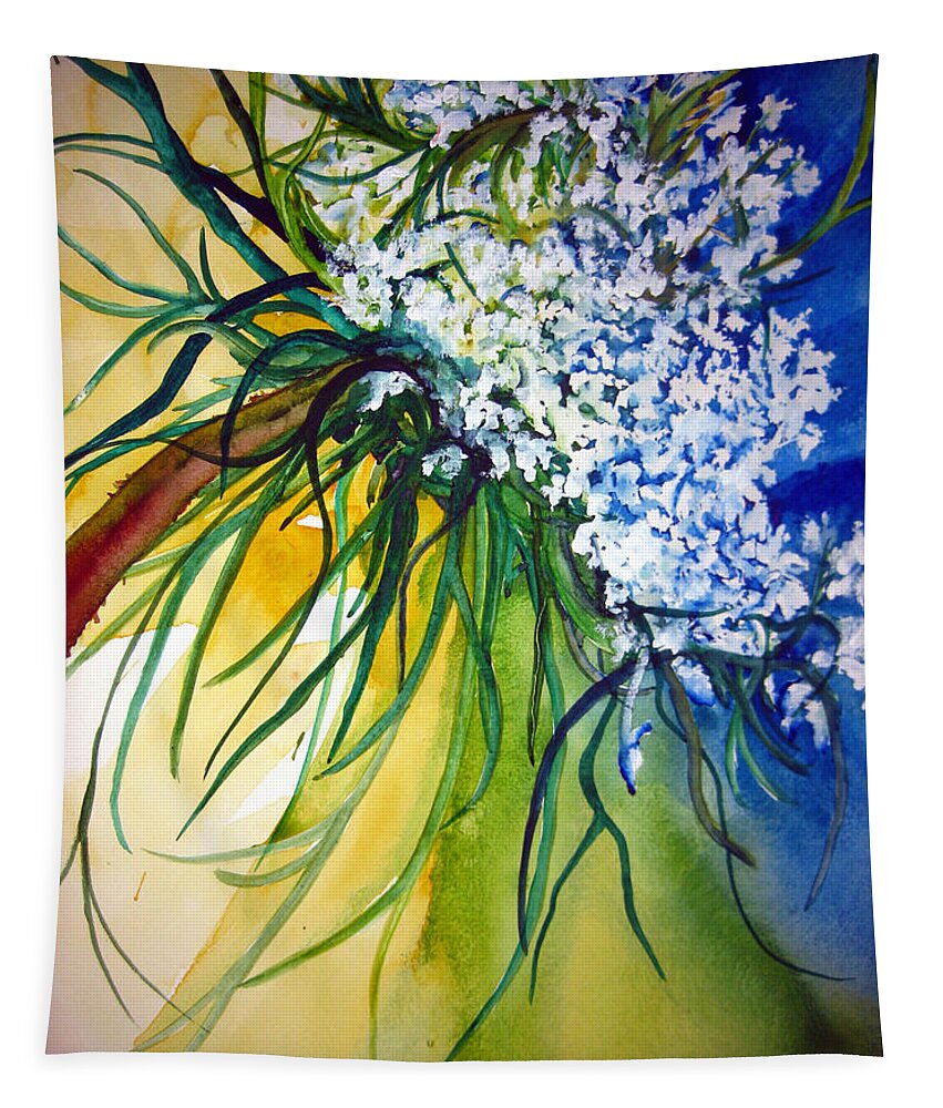 Queen Annes Lace Tapestry featuring the painting Lace by Lil Taylor