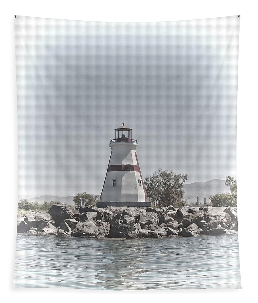 Lake Havasu Tapestry featuring the photograph Lake Havasu Lighthouse by Cathy Anderson