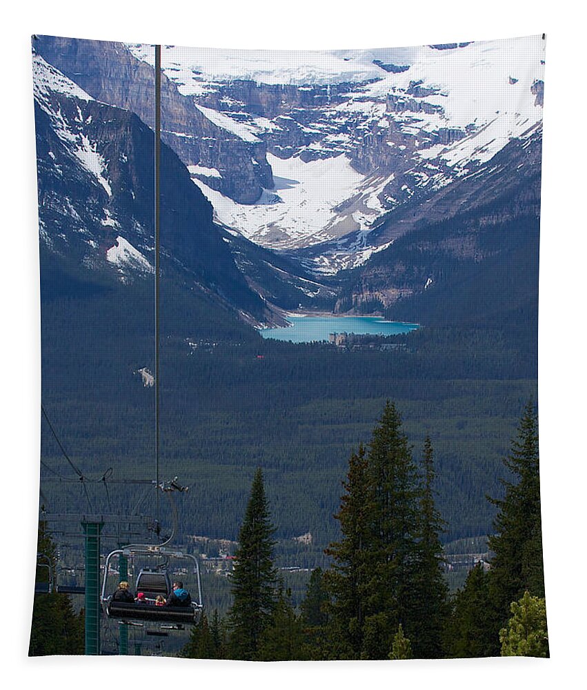 Lake Louise Tapestry featuring the photograph Lake Louise Gondola by Stuart Litoff