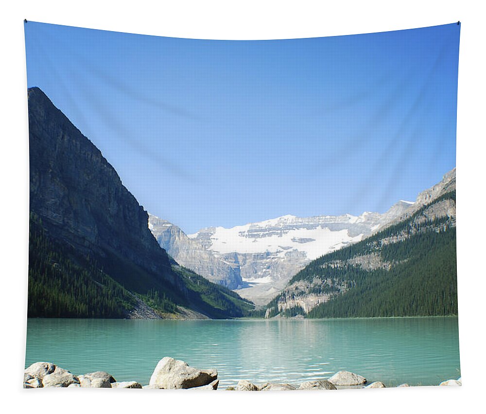 Lake Louise Tapestry featuring the photograph Lake Louise Alberta Canada by Terry DeLuco