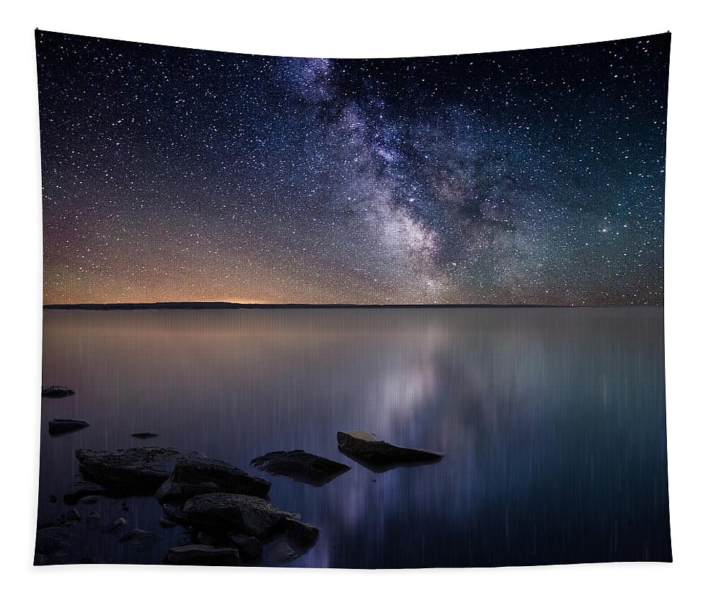 Stars Tapestry featuring the photograph Lake Oahe by Aaron J Groen