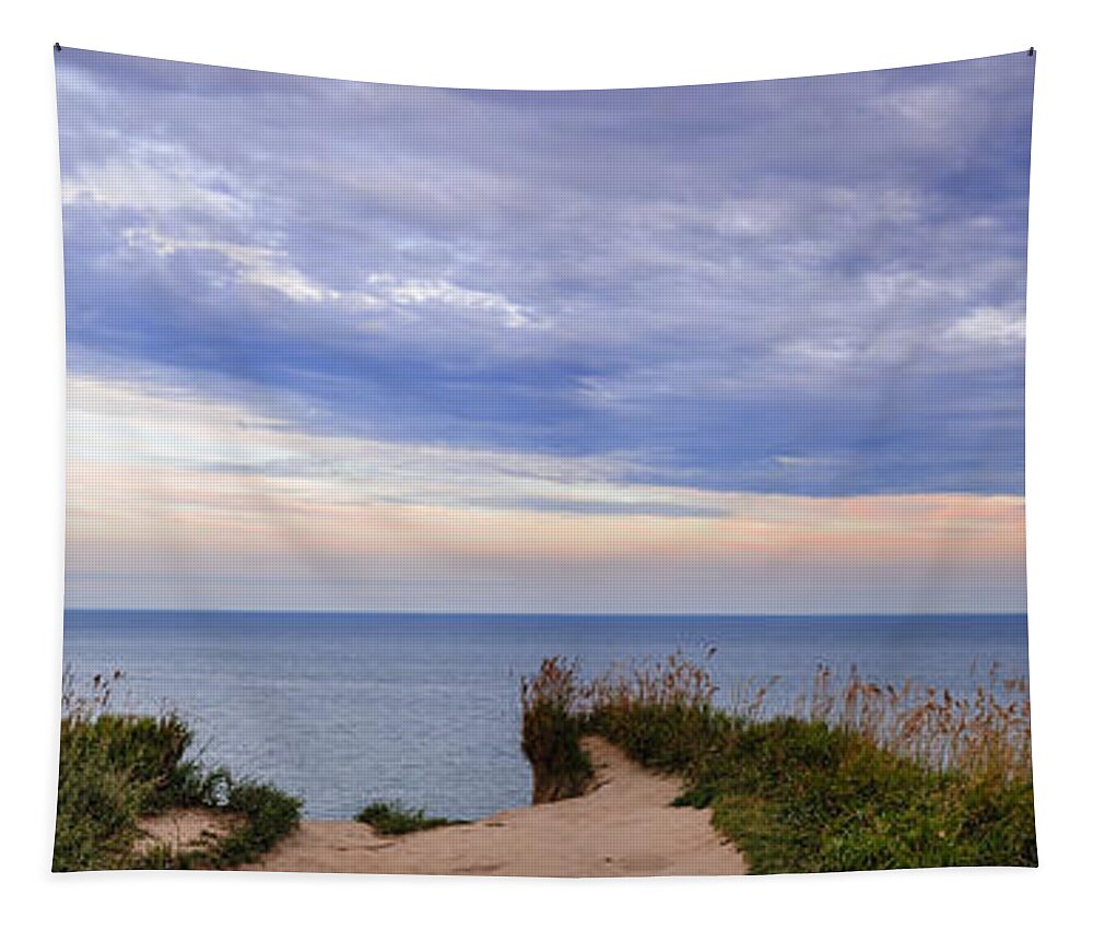 Landscape Tapestry featuring the photograph Lake Ontario at Scarborough Bluffs by Elena Elisseeva