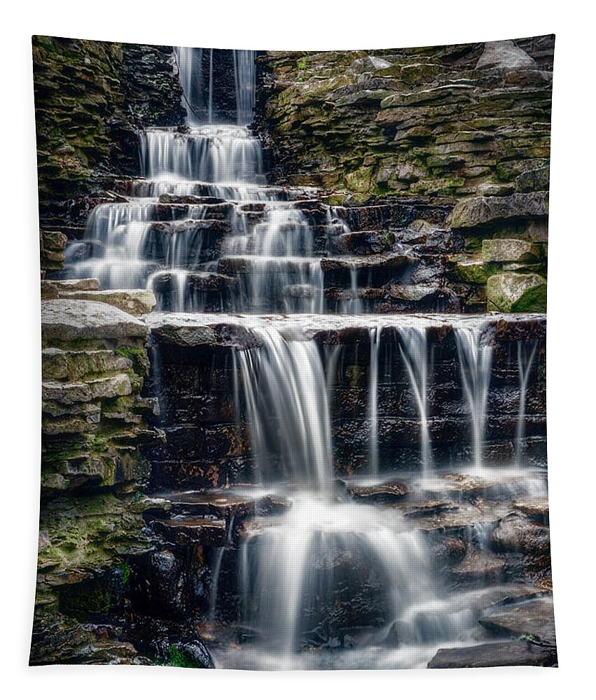 Waterfall Tapestry featuring the photograph Lake Park Waterfall by Scott Norris