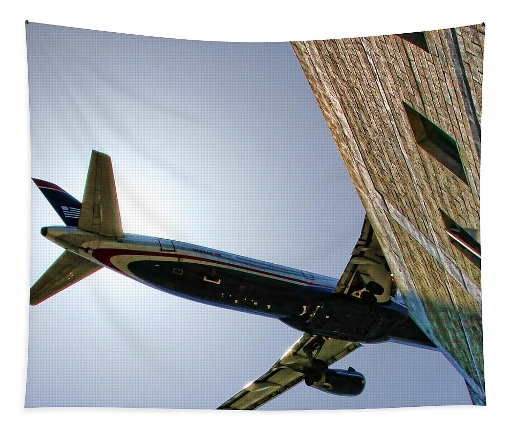 Airplane Tapestry featuring the photograph Landing By Diana Sainz by Diana Raquel Sainz
