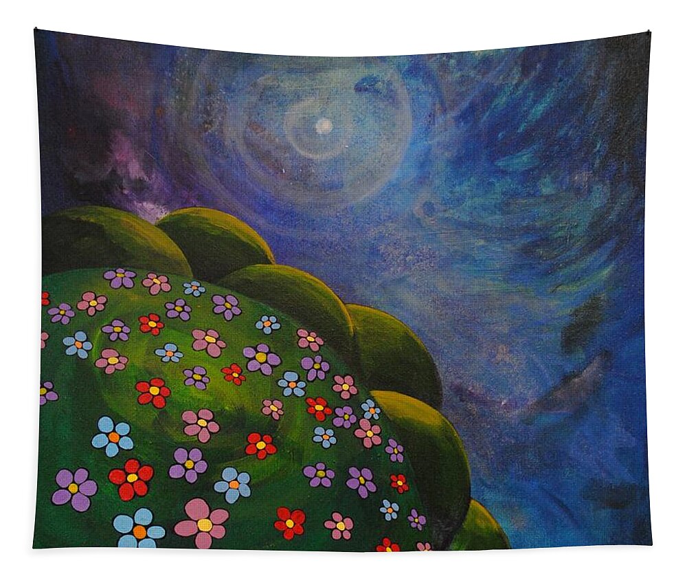 Landscape Tapestry featuring the painting Landscape by Mindy Huntress