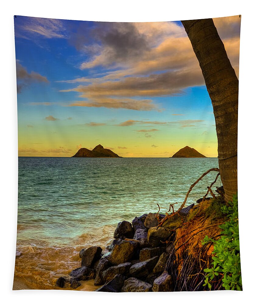 Lanikai Island Sunset Tapestry featuring the photograph Lanikai Island Sunset by Kelly Wade