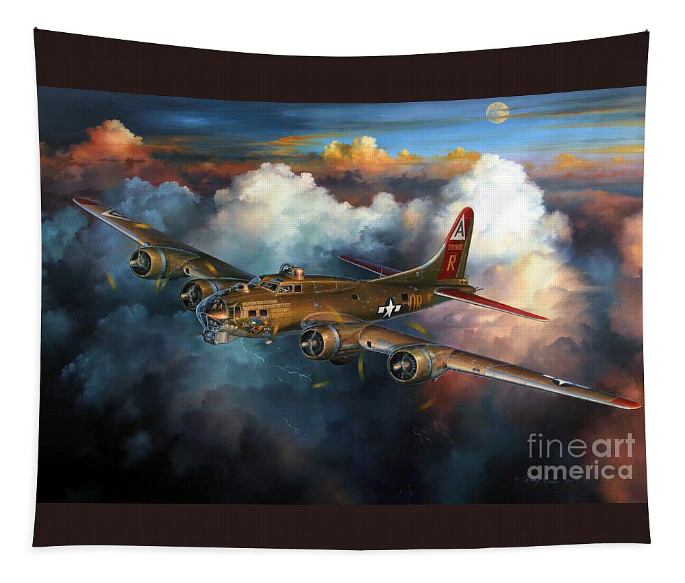 Aviation Art Tapestry featuring the painting Last Flight For Nine-O-Nine by Randy Green
