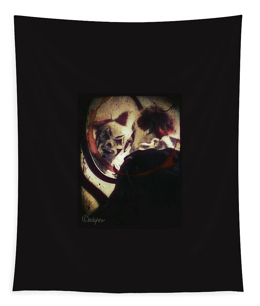 Clown Tapestry featuring the digital art Last Laugh by Delight Worthyn