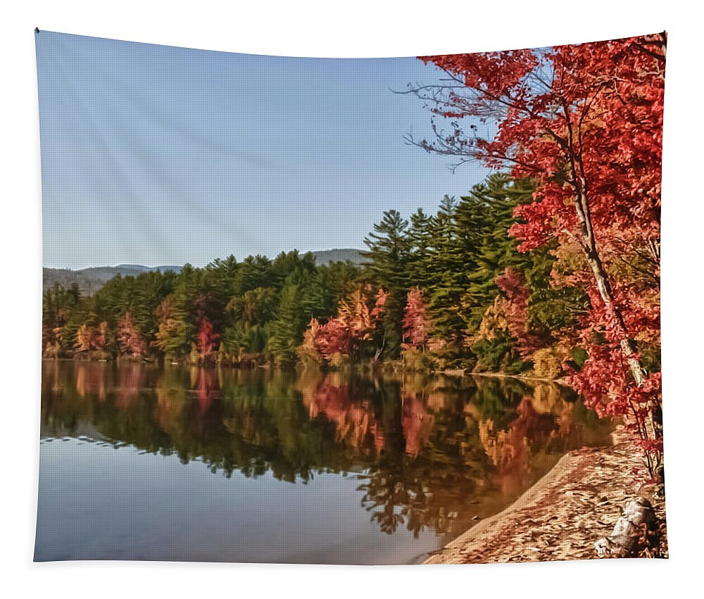Autumn Foliage New England Tapestry featuring the photograph Late afternoon on Lake Chocorua by Jeff Folger