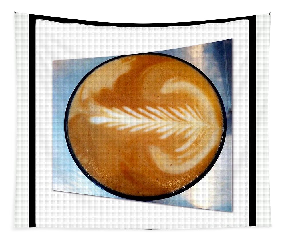 Latte Art Stainless Tapestry featuring the photograph Latte Art Stainless by Susan Garren