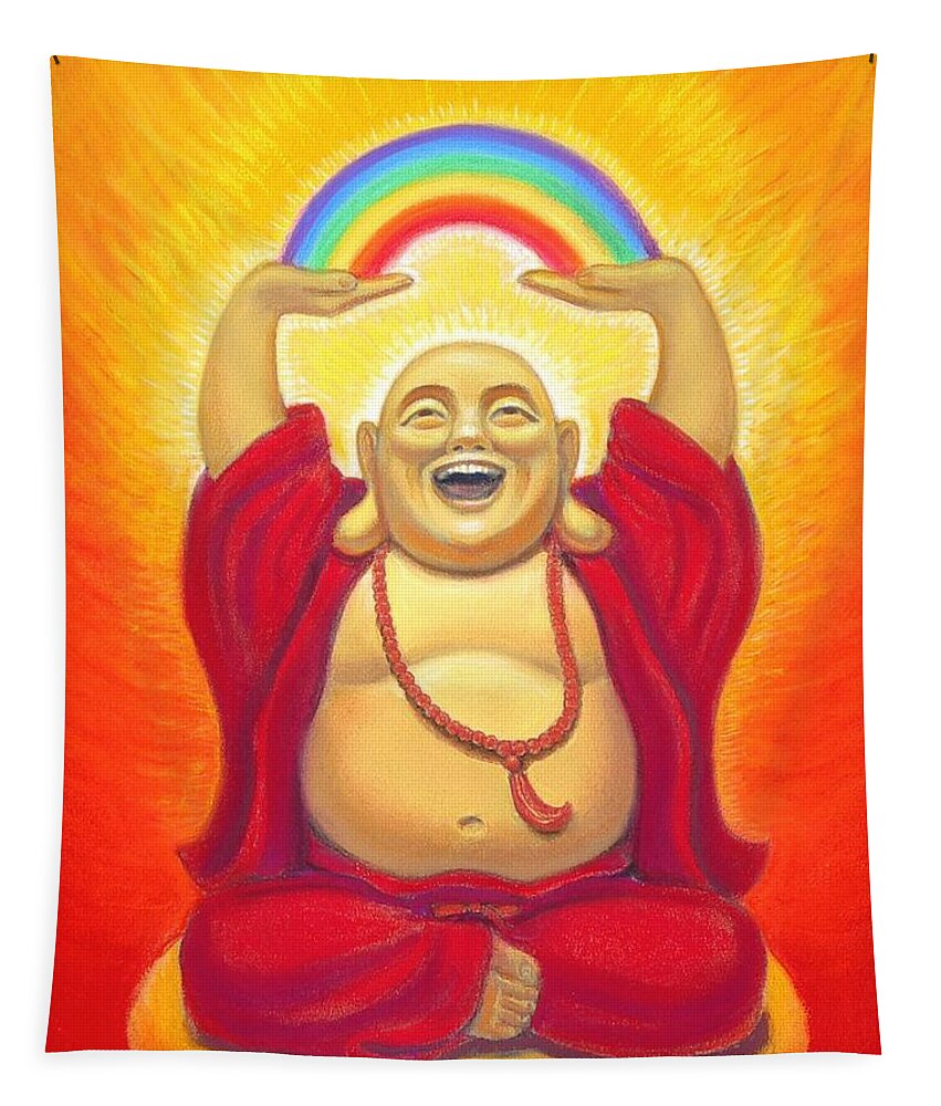 Laughing Rainbow Buddha Tapestry by Sue - Halstenberg Halstenberg Sue - Website