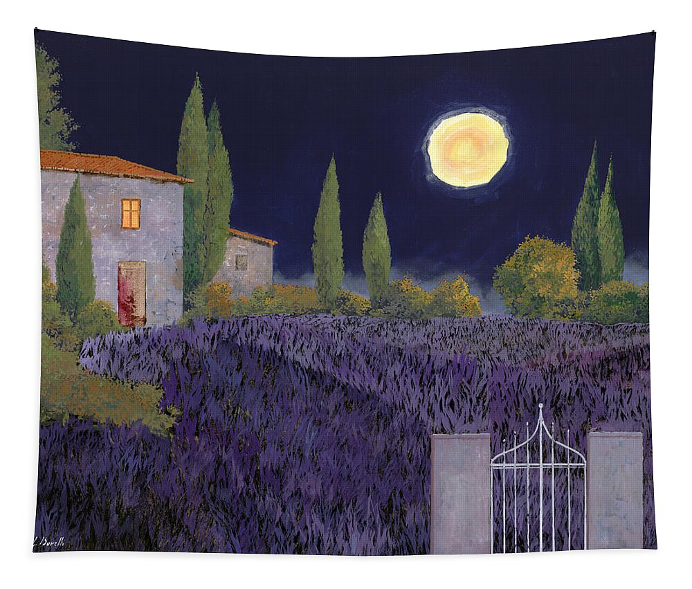Tuscany Tapestry featuring the painting Lavanda Di Notte by Guido Borelli