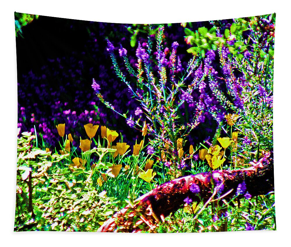 Lavender And Gold Tapestry featuring the digital art Lavender and Gold by Joseph Coulombe