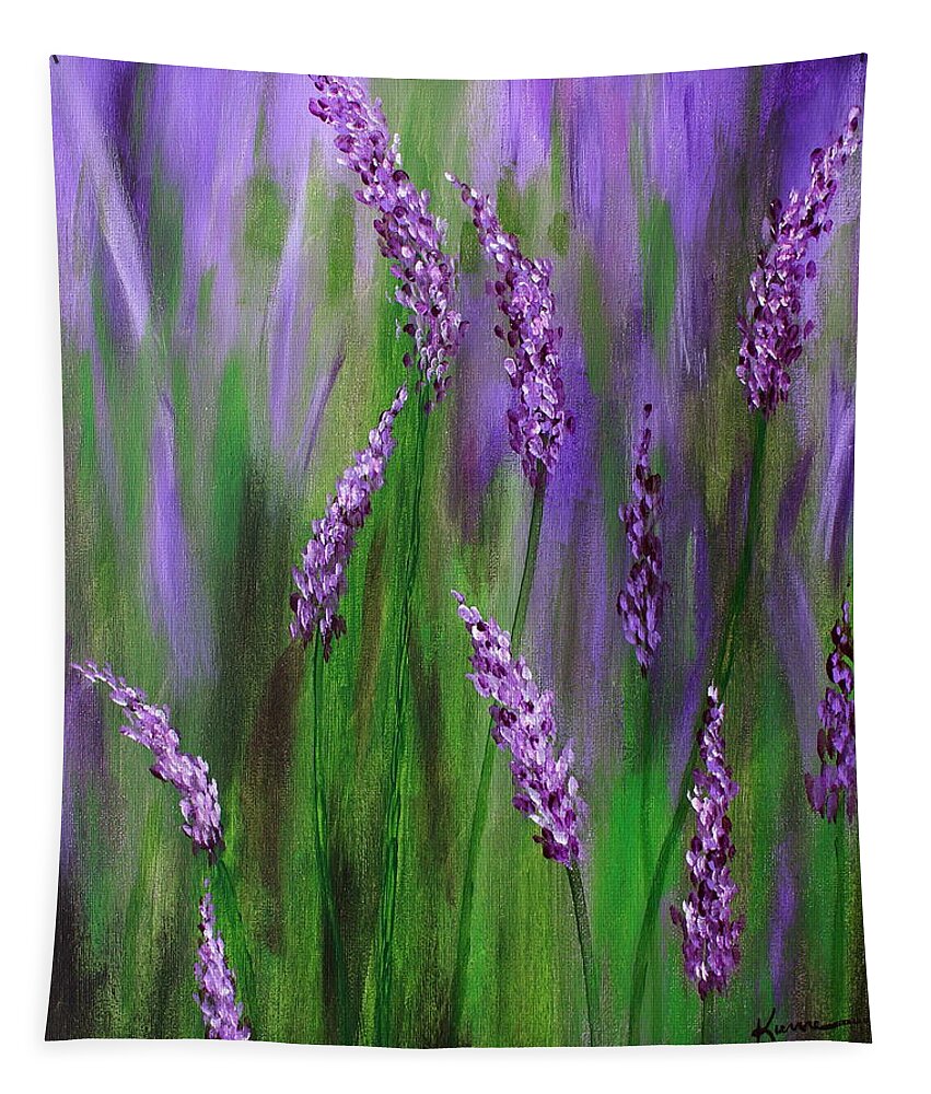 Floral Garden Tapestry featuring the painting Lavender Garden by Kume Bryant