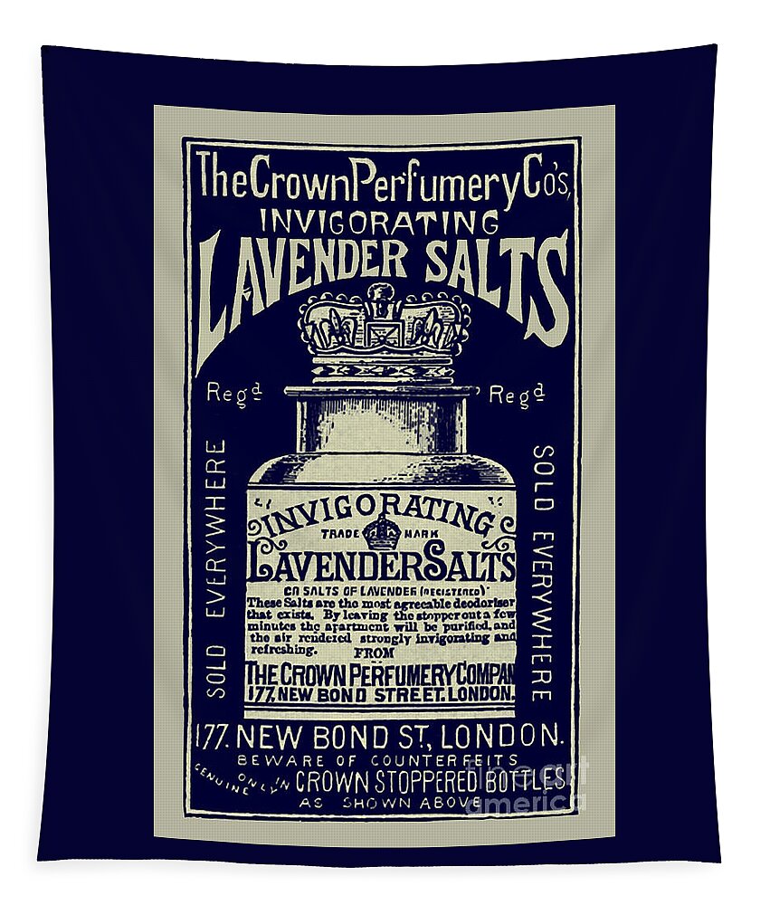 Advertisement Tapestry featuring the photograph Lavender Salts Ad 1893 by Phil Cardamone