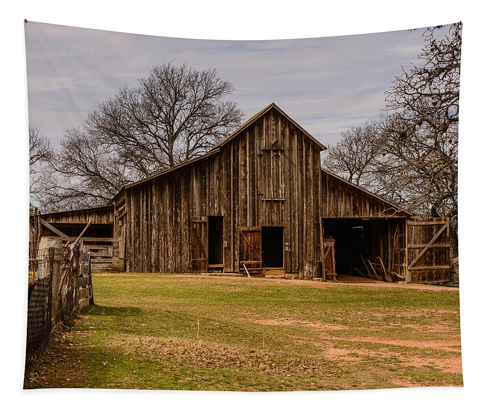 Lbj Ranch Tapestry featuring the photograph LBJ ranch large barn by John Johnson