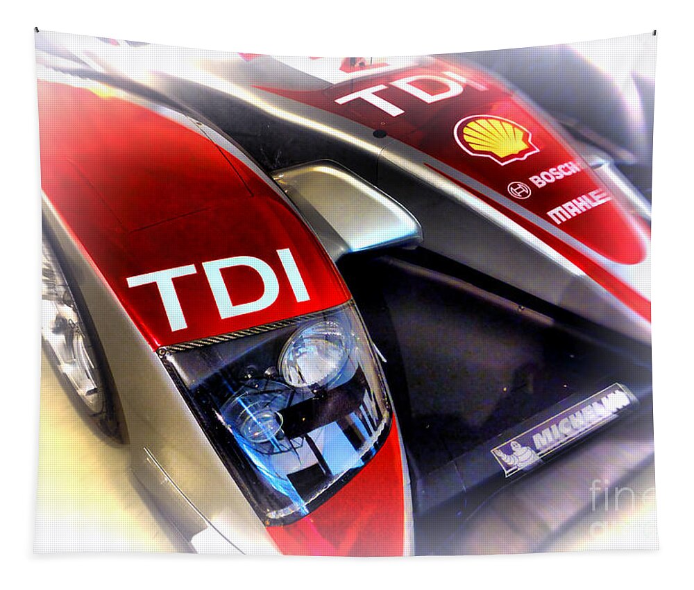 Mans Tapestry featuring the photograph Le Mans 2008 Audi R10 TDI by Olivier Le Queinec