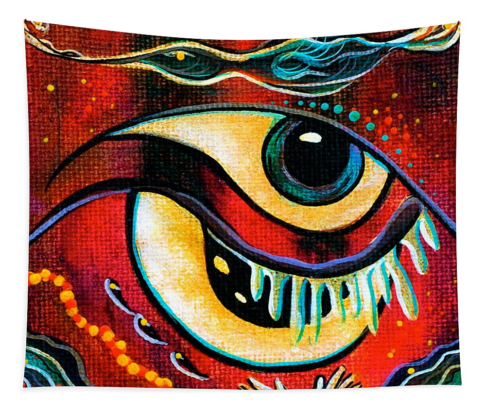 Deborha Kerr Tapestry featuring the painting Leadership Spirit Eye by Deborha Kerr