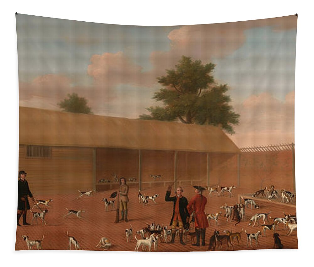 Painting Tapestry featuring the painting Learning about the Hounds by Mountain Dreams