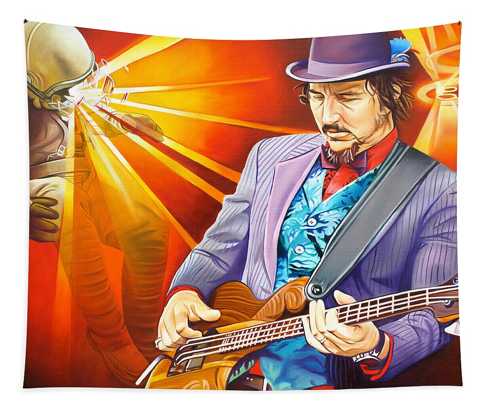 Les Claypool Tapestry featuring the painting Les Claypool's-Sonic Boom by Joshua Morton