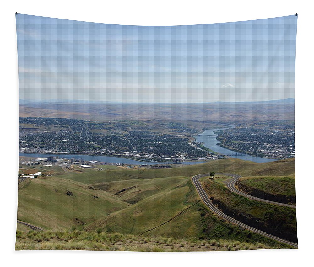 Lewiston Idaho Tapestry featuring the photograph Lewiston Idaho and Clarkston Washington by Ron Roberts