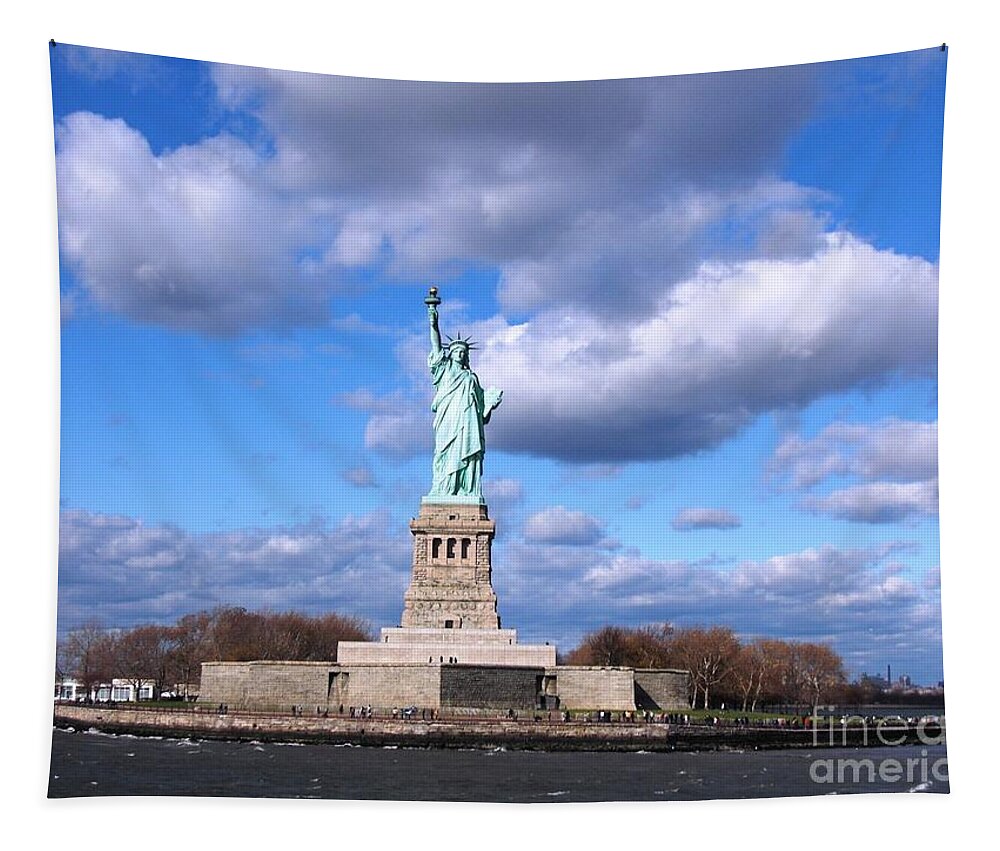 New York Tapestry featuring the photograph Lady Liberty, New York City by Marguerita Tan