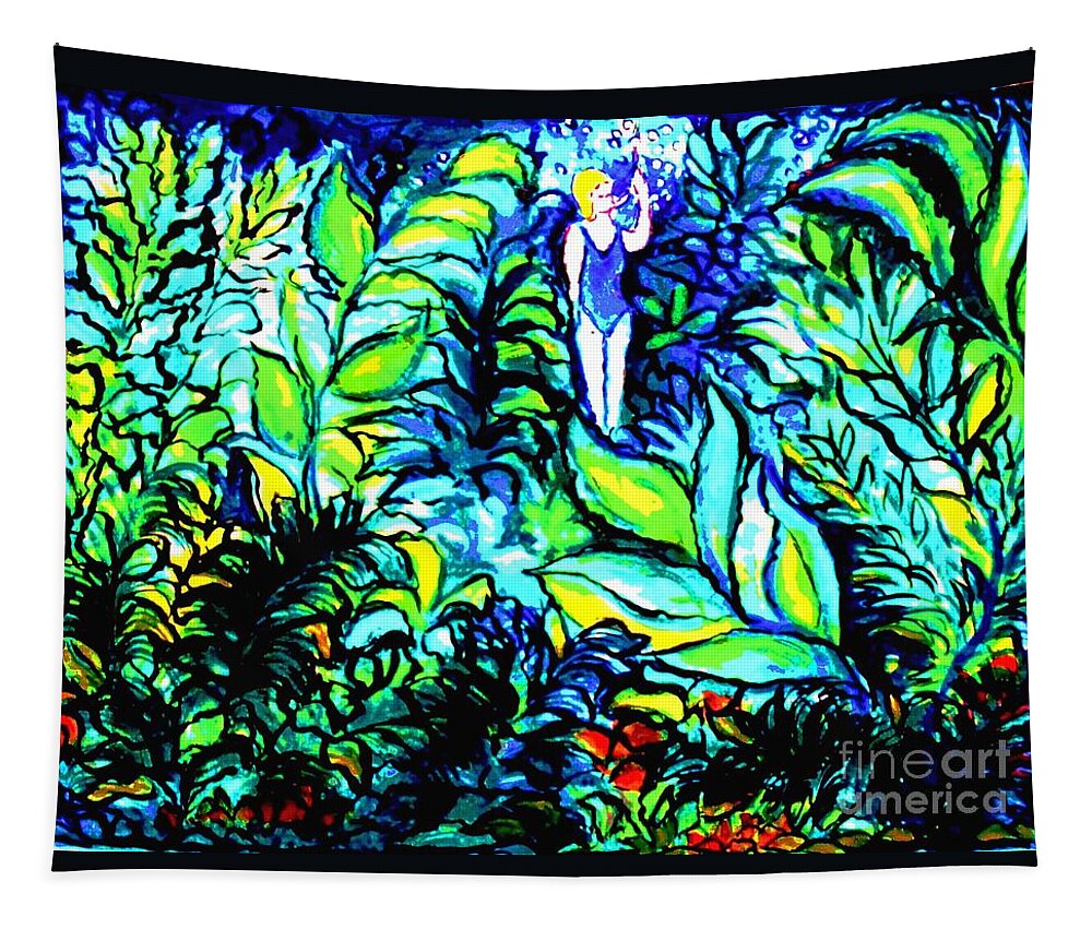 Fish Tank Tapestry featuring the painting Life Without Filters by Hazel Holland