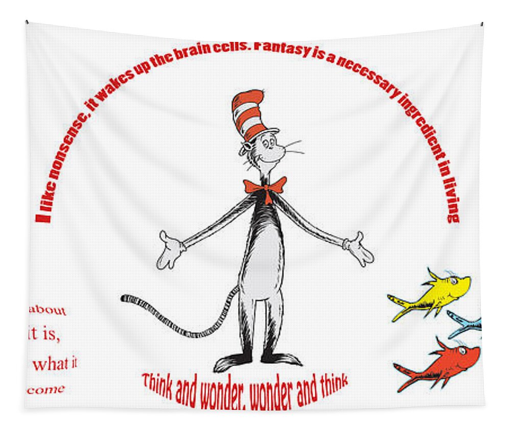 Dr. Seuss Tapestry featuring the digital art Life Words - Dr Seuss by Georgia Clare