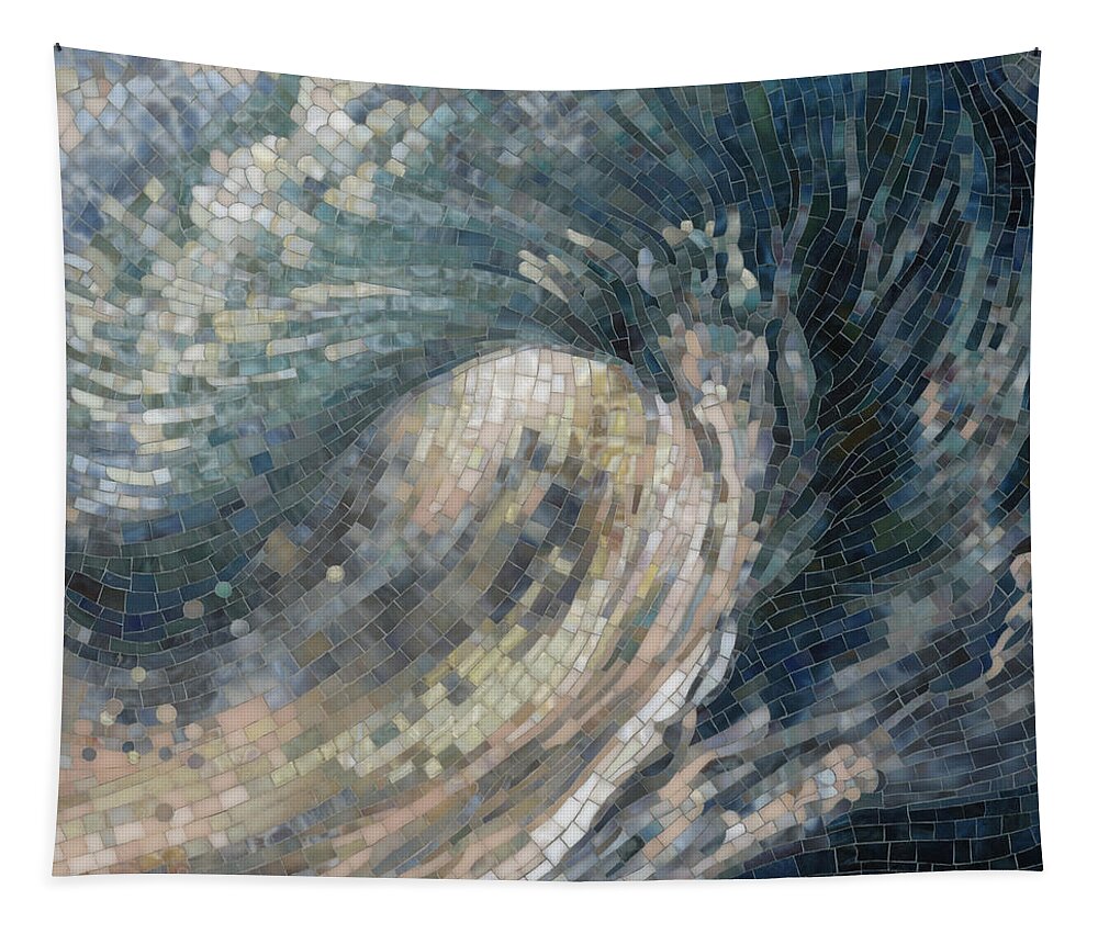Glass Mosaic Tapestry featuring the painting Light Wave by Mia Tavonatti