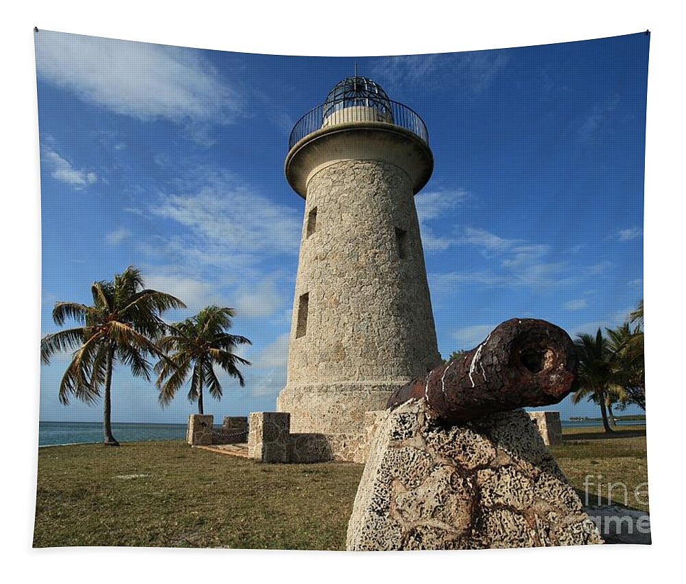 Biscayne Tapestry featuring the photograph Lighthouse Defense by Adam Jewell